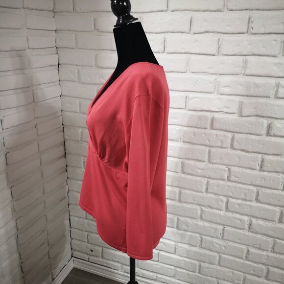 2 / $30.00 - Talbots Ladies Size Large Salmon 3/4 Length Sleeves Top - Picture 5 of 10